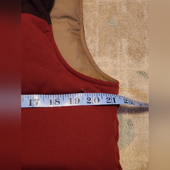 Mens Patagonia Reversible Bivy Down Vest. DarkRed/Tan. Sz Med. Great condition. - Picture 9 of 10